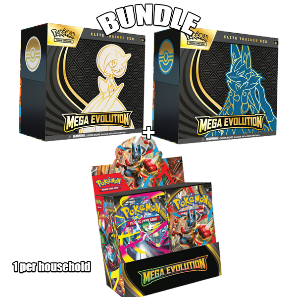 PRE ORDER MEGA BOOSTER BOX + ETB BUNDLE (STARTS SHIPPING 10.03) (limit of 1 per household)