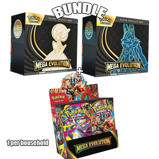 PRE ORDER  MEGA BOOSTER BOX + ETB BUNDLE (STARTS  SHIPPING 10.03) (limit of 1 per household)